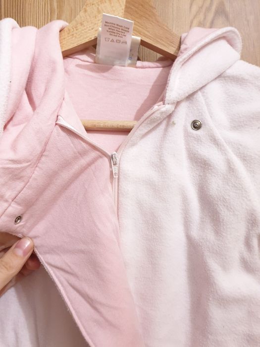 Różowy śpiworek Kubuś Puchatek one size miejsce na pasy ciepły, polar