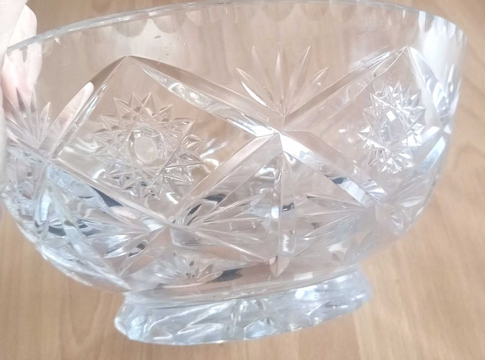 kryształ misa waza okrągła PRL  10 x 22