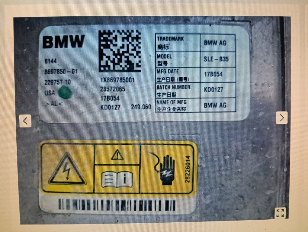 BMW F45/F30/G30/G11/G12/F15/Mini/Módulo célula/ Bateria de alta tensão