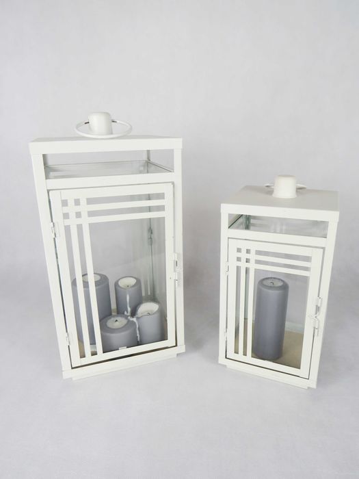 lampiony białe duże lampiony do ogrodu 2 x lampion na balkon taras