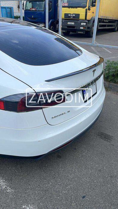 tesla S 3 2012-2024 спойлер PLAID стиль ЧОРНИЙ ГЛЯНЕЦЬ ABS + скотч