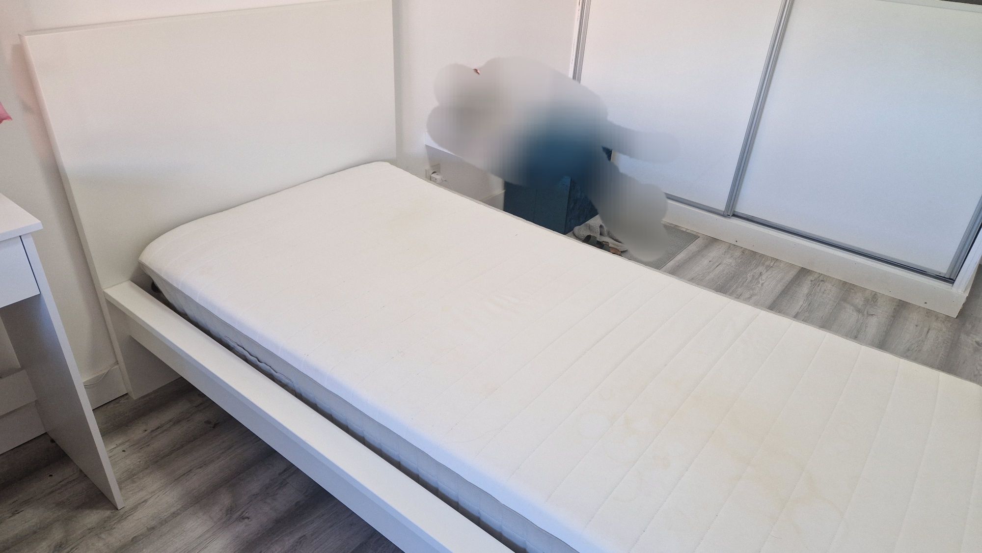 Cama MALM Ikea com Colchão - Solteiro