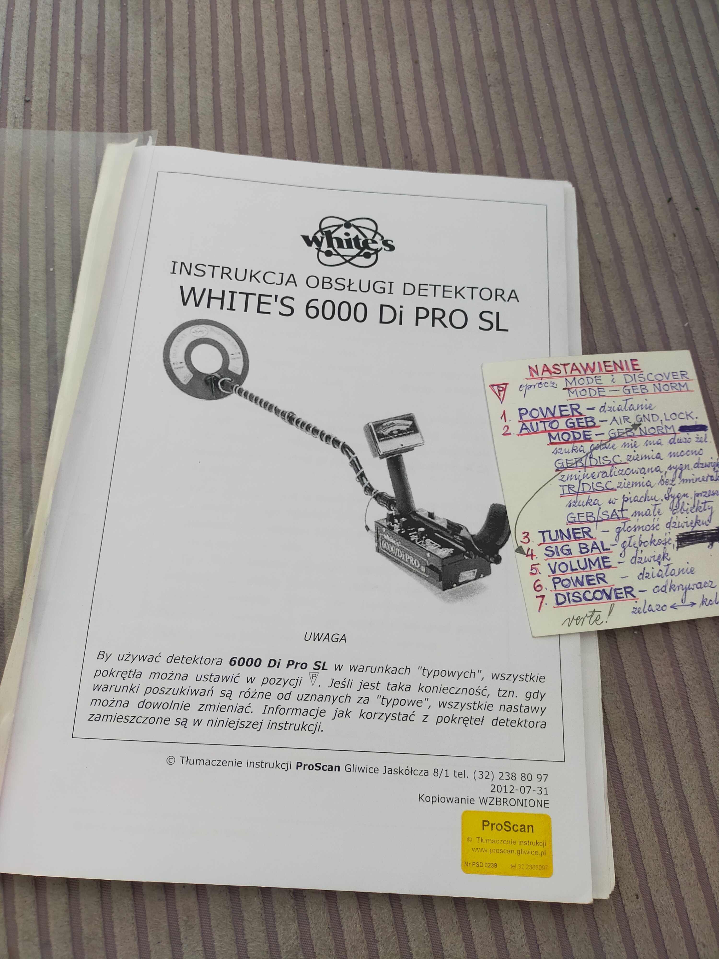 Wykrywacz metali Whites 6000 Di Pro Sl
