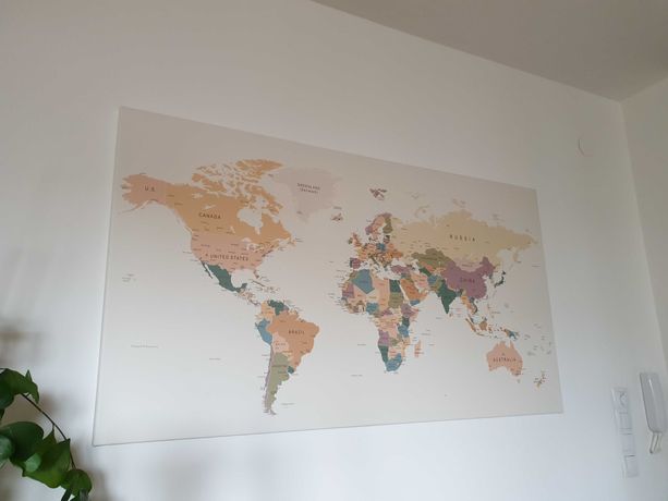 Ścienna Mapa świata podróżnika 100x50 do oznaczania miejsc, prezent