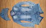 NOWA Asymetryczna KATANA KURTKA Parka JEANS Dżety 158/164