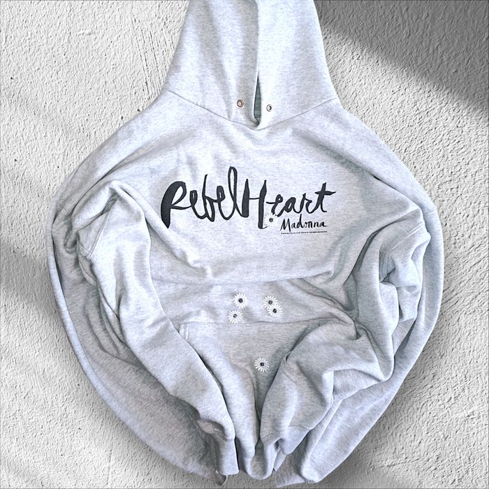 Madonna hoodie melange heart flower DIY Custom
