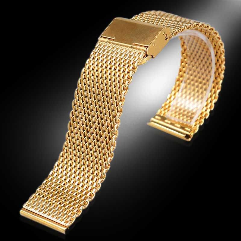 Bransoleta mesh 18mm do zegarka milano siatkowa złota