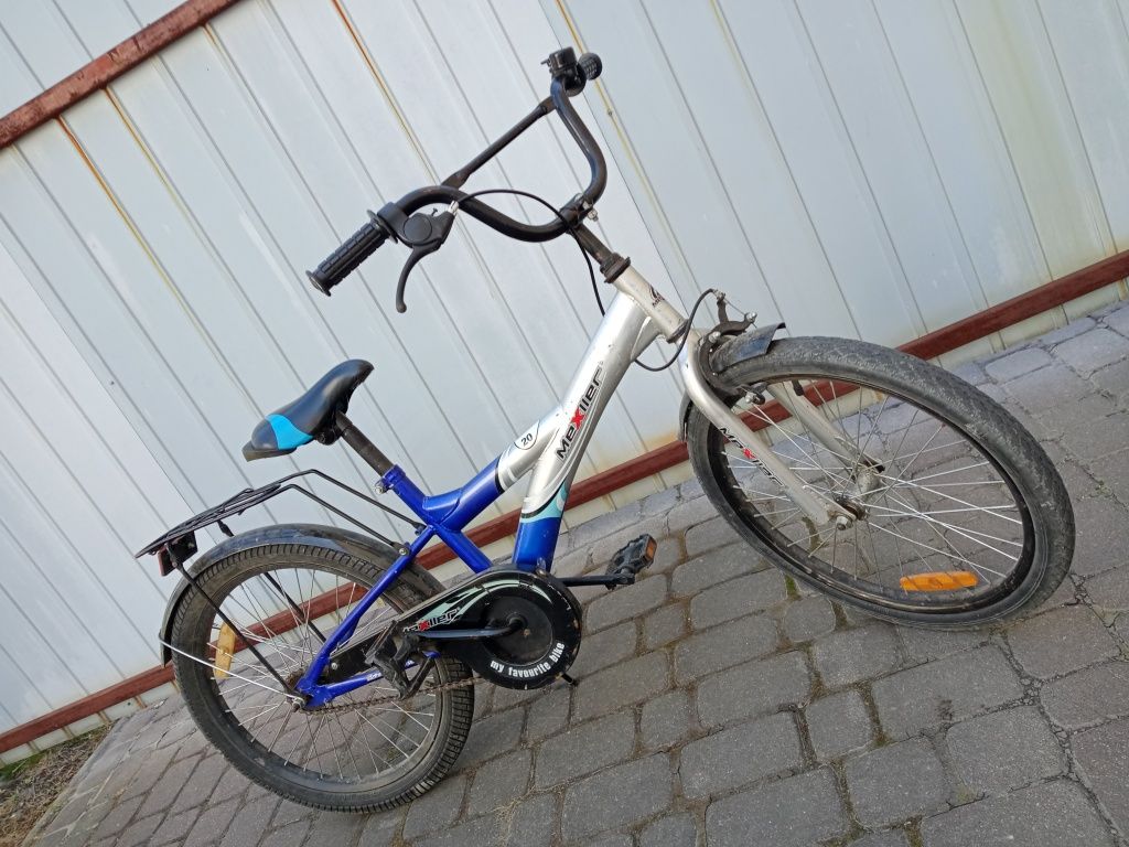 Rower rowerek dziecięcy typu BMX srebrno niebieski