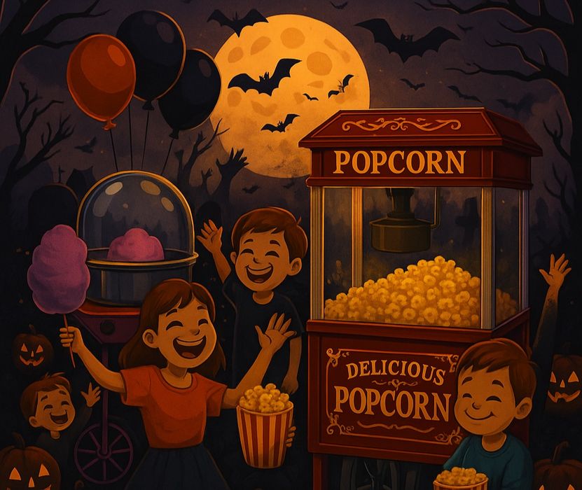 Atrakcje na halloween POPCORN i WATA