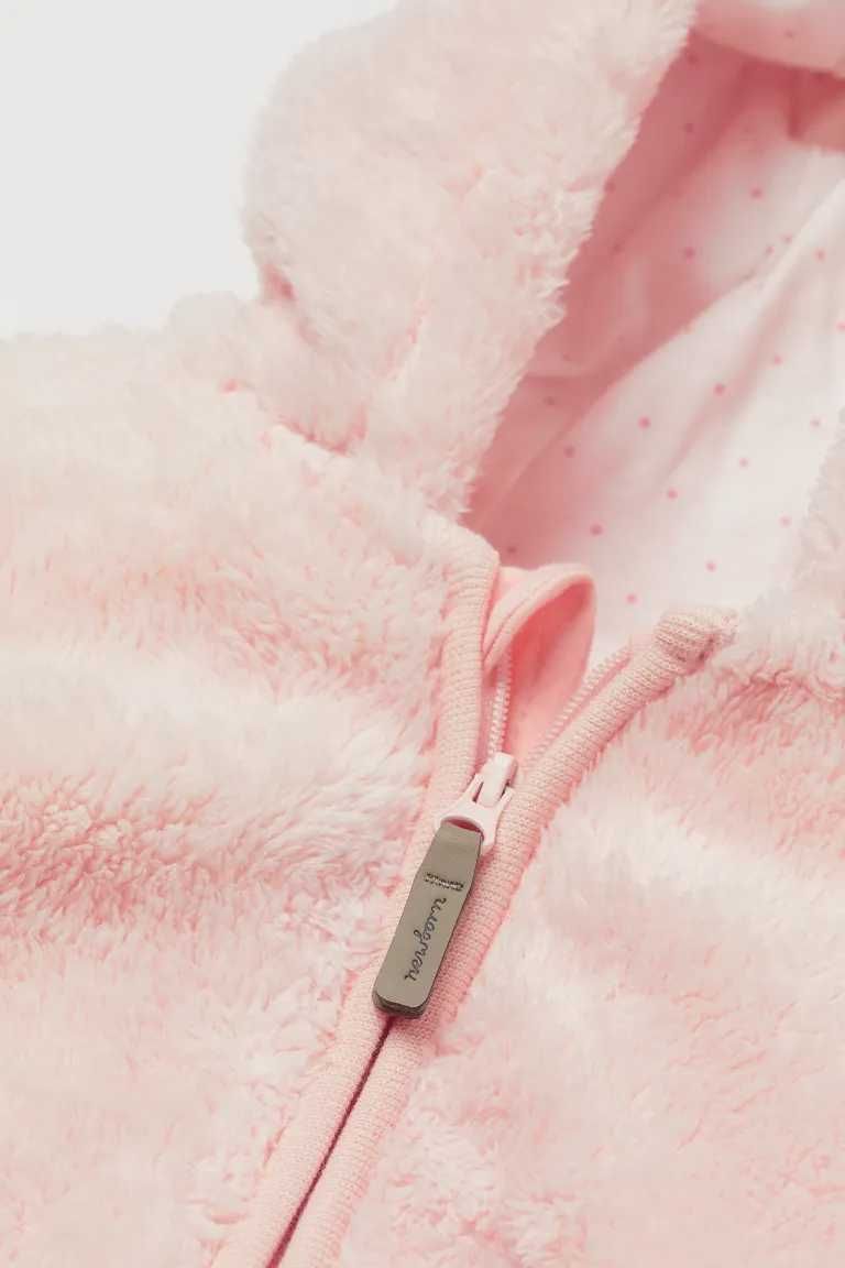 Kombinezon H&M r. 68 Futerkowy kombinezon z uszkami