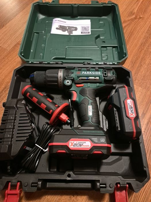 Wkrętarko-wiertarka udarowa parkside 20v z 2x aku I ładowarką