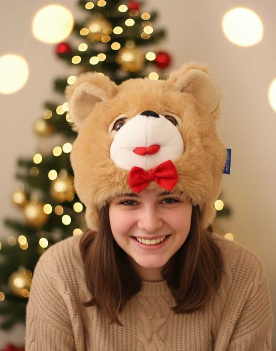 Подростковая шапка Медведь Новогодний костюм