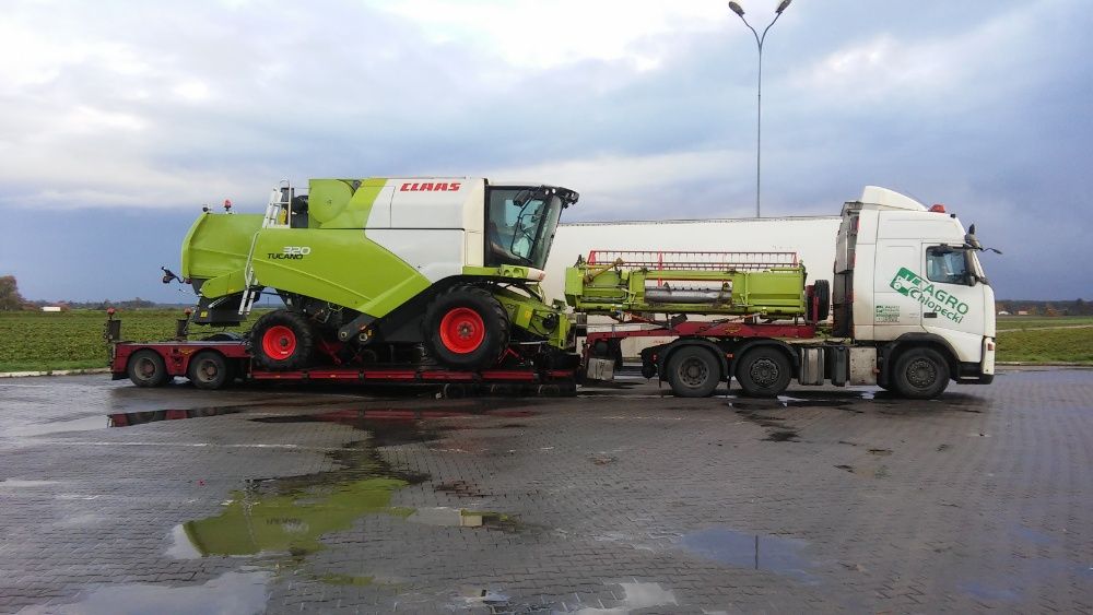 Transport kombajnów Claas Mega, Medion, Commandor, Avero,208,218,340