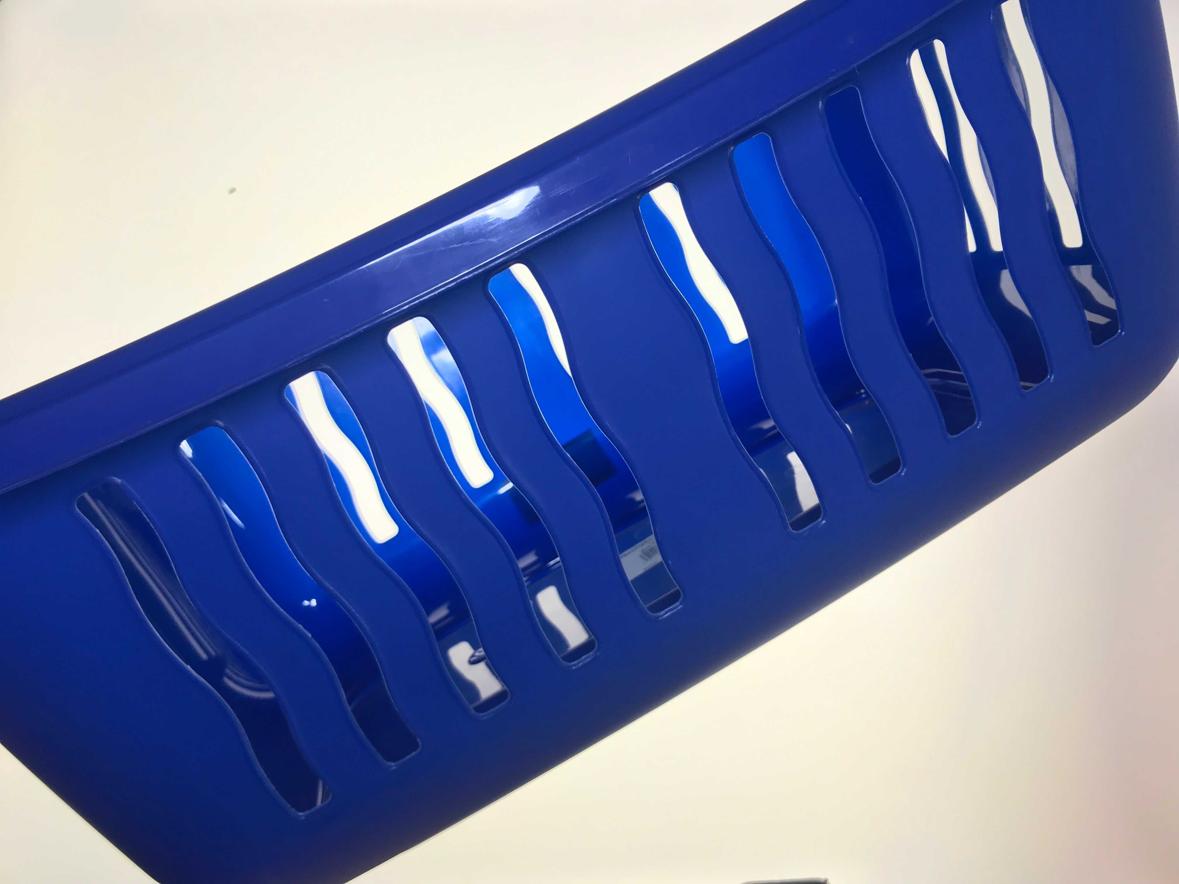 Nowy Koszyk Plastikowy Niebieski ORGANIZER Pojemnik AŻUROWY XL 30L