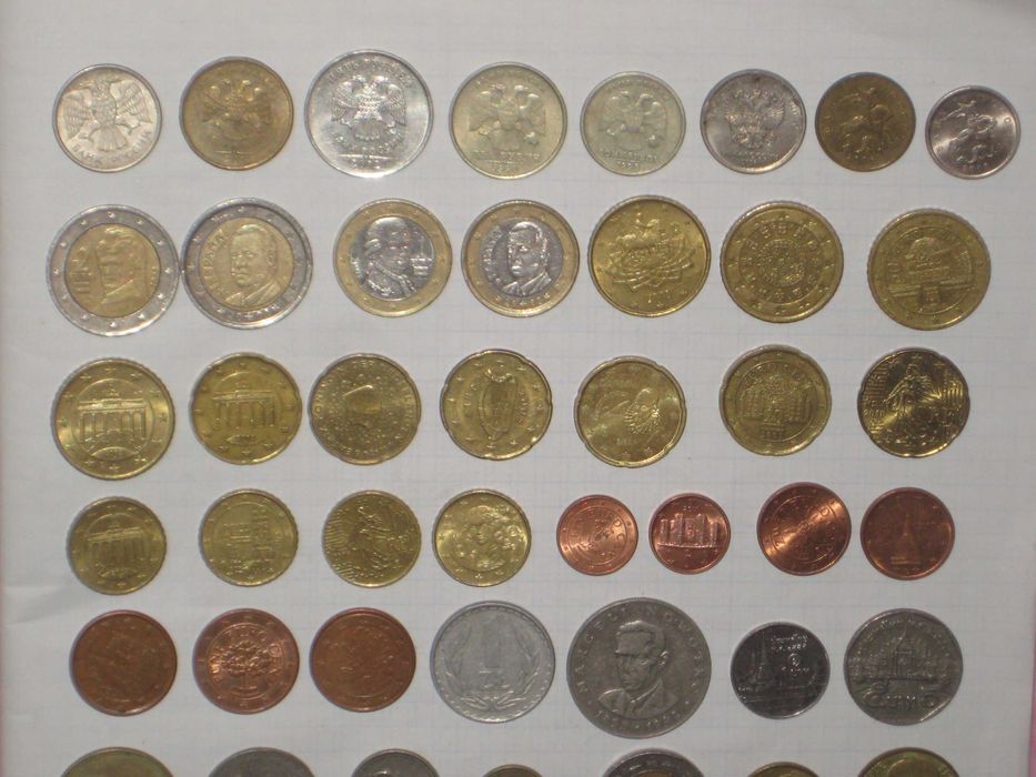 Монета набор 58шт Коллекция страны мира разных годов