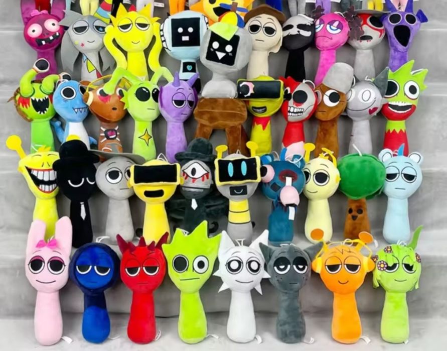 Спрункі м'яка іграшка sprunki мягкая игрушка блек грей пинки дроп опт