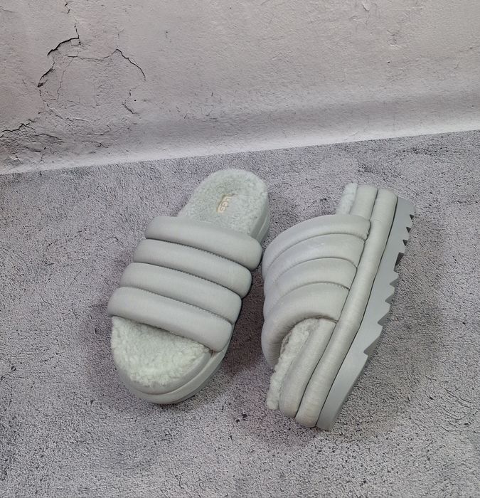 Тапочки Ugg Puft Slide женские тёплые тапки Tazz Fluff Yeah