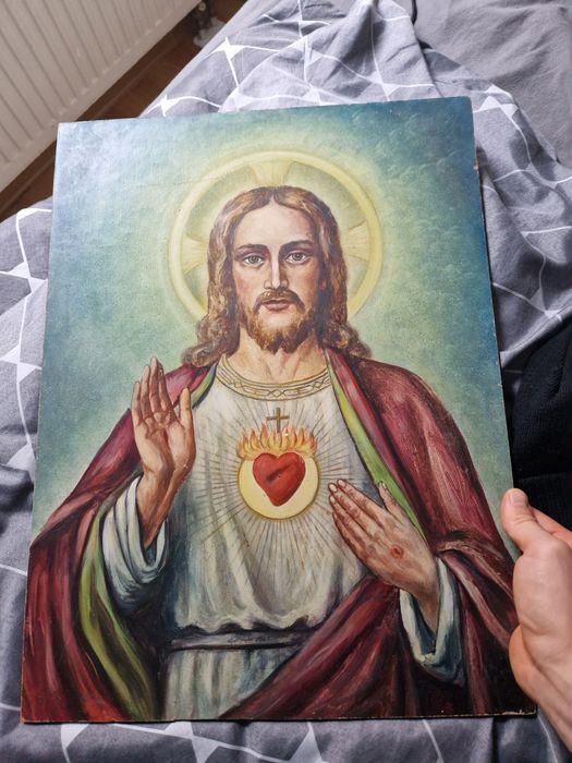 Obraz religijny „Najświętsze Serce Jezusa” – malowany ręcznie, olej na