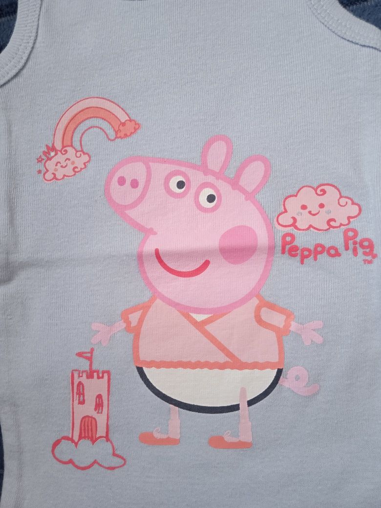 Peppa bawełniane bluzki koszulki na ramiączkach naramkach rozm 92