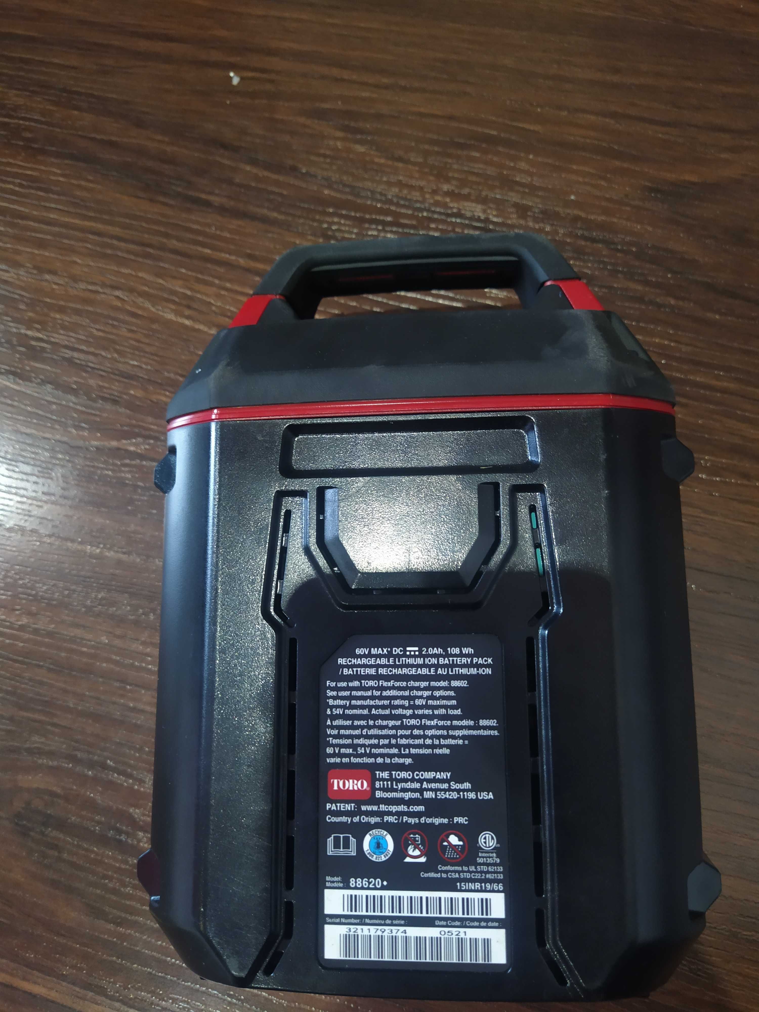 toro Аккумулятор flex force 60 вольт L 108 для Torо 51825T