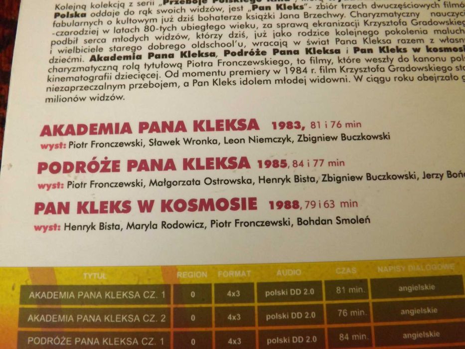 Pan Kleks, Akademia Pana kleksa, podróże dvd bajki film