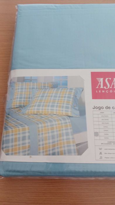 Conjunto lençóis casal - ASA / Lameirinho - Novo