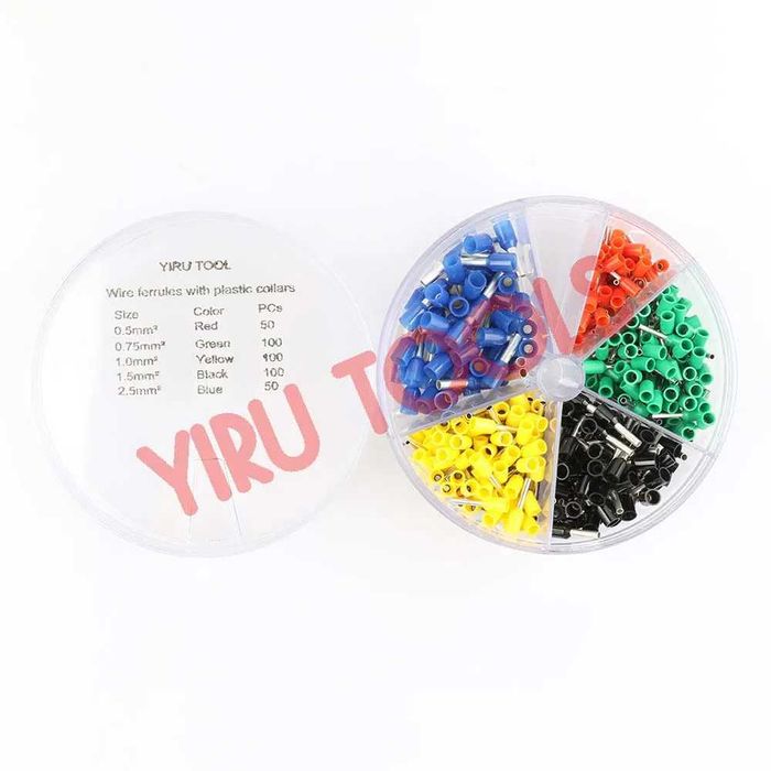 Набор трубчатых наконечников с изоляцией, клемма, гильзы 400 шт