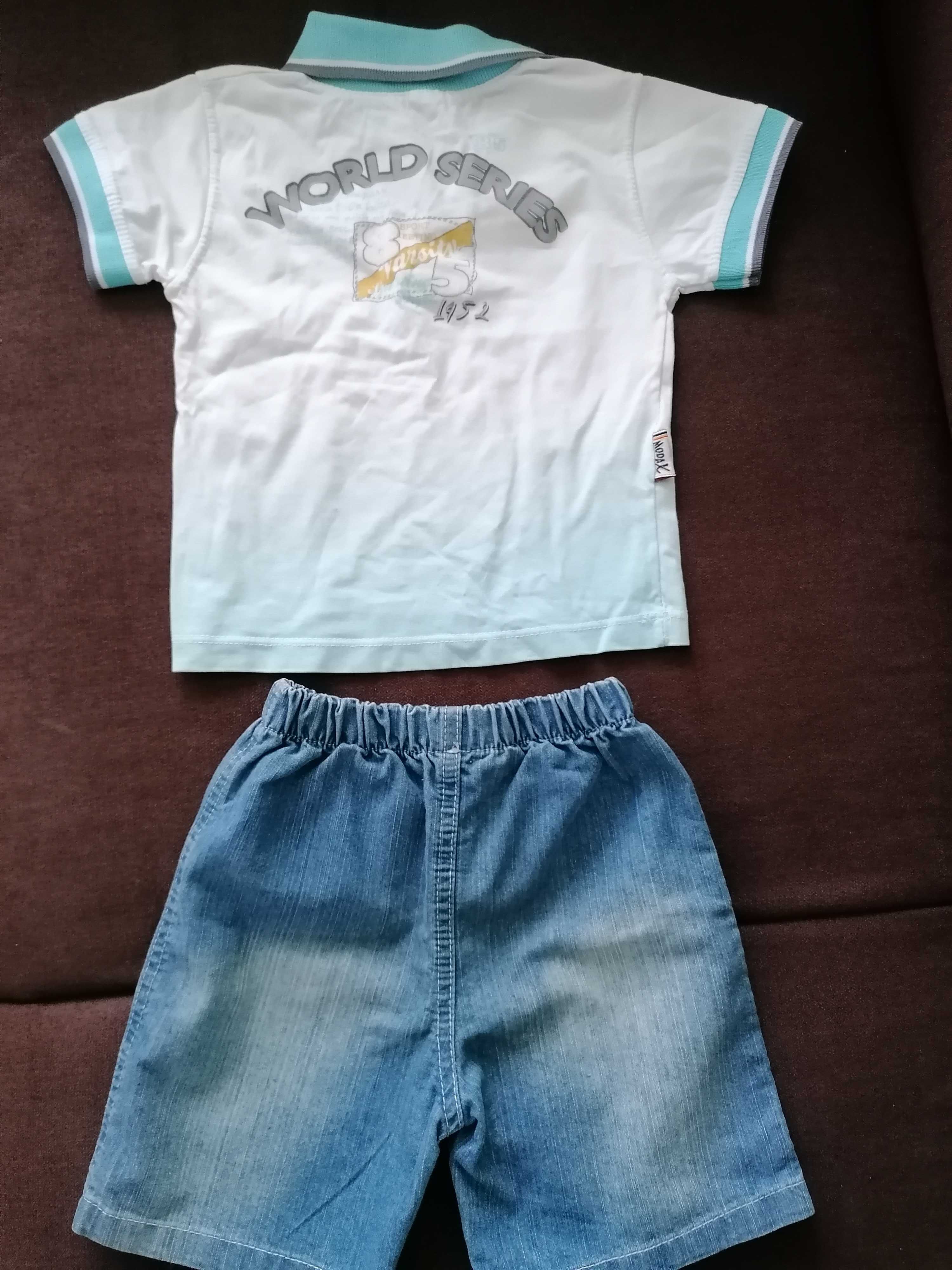 15 zł komplet bluzeczka i spodenki jeans rozm 98