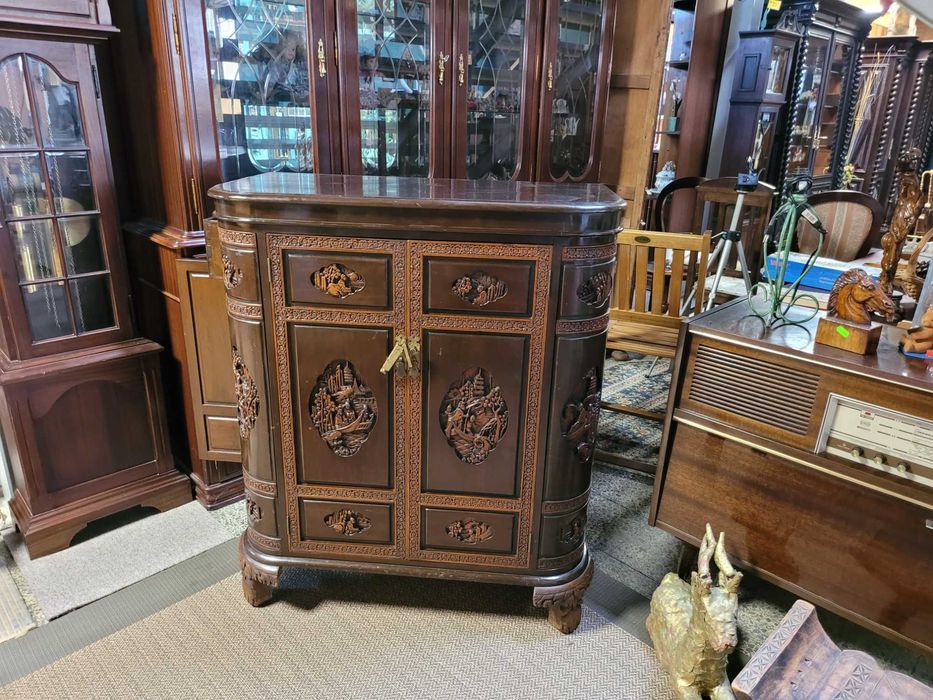 Muito bonito bar Oriental em madeira trabalhada - Bom estado ge