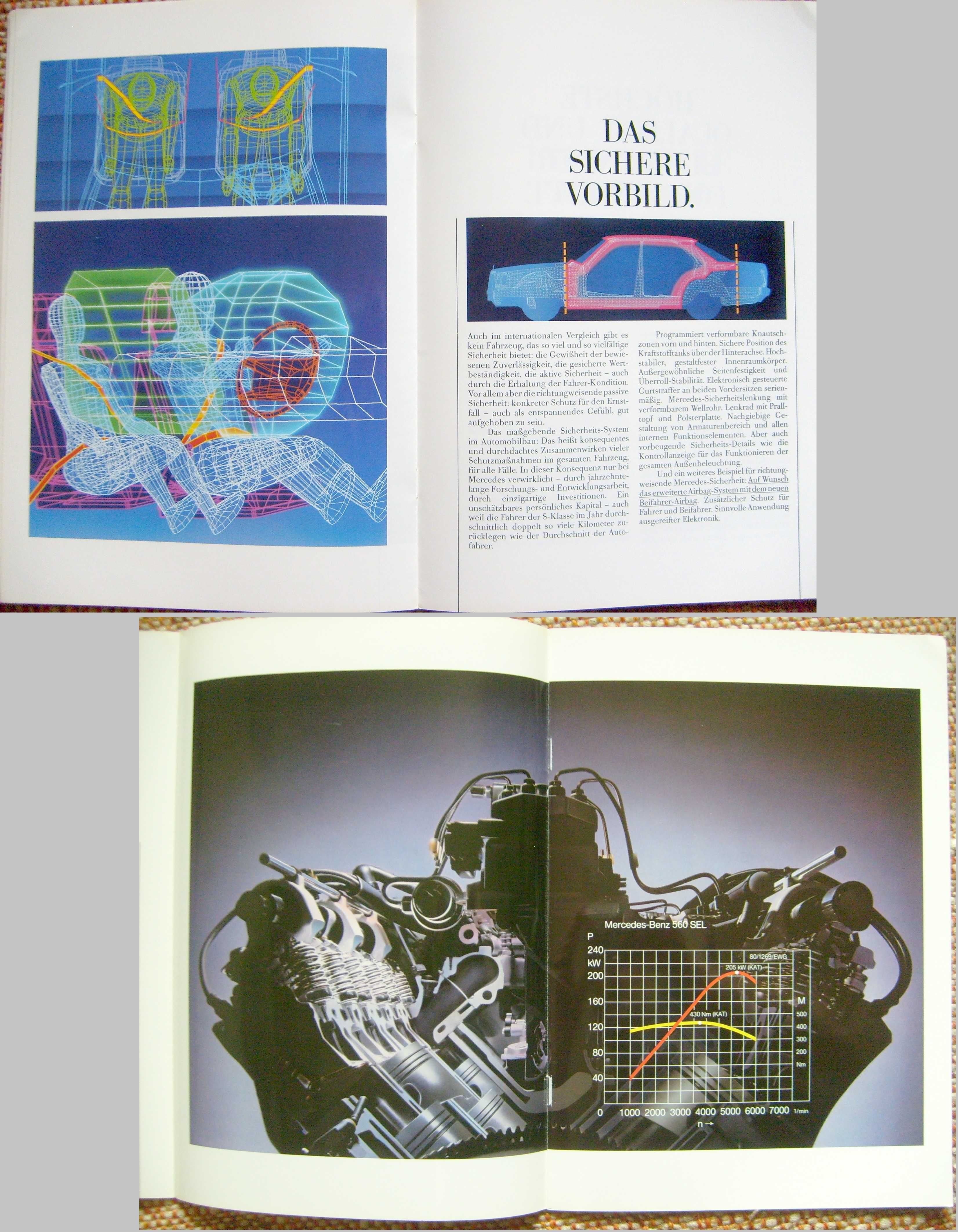 MERCEDES W126 S-Klasse 1990 / 260 SE - 560 SEL / * prospekt 44 strony