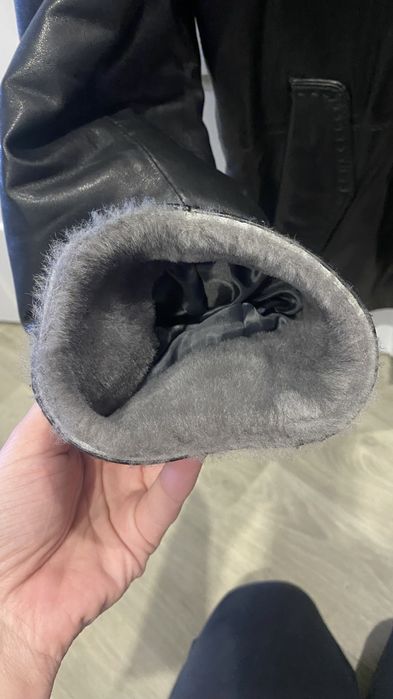 Чоловіча шкіряна зимова куртка