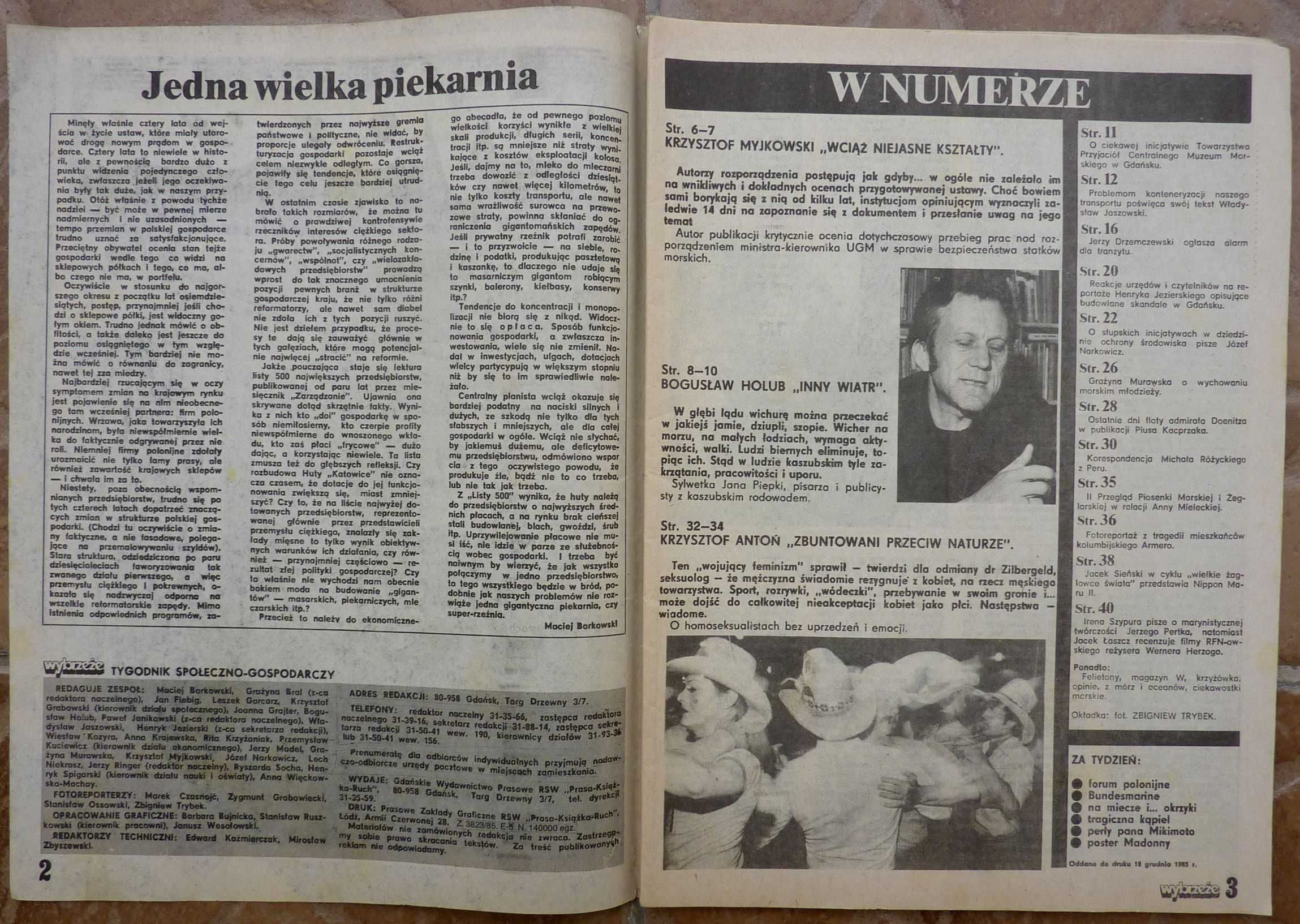WYBRZEŻE tygodnik nr 1/1986 - plakat - zespół RIFF