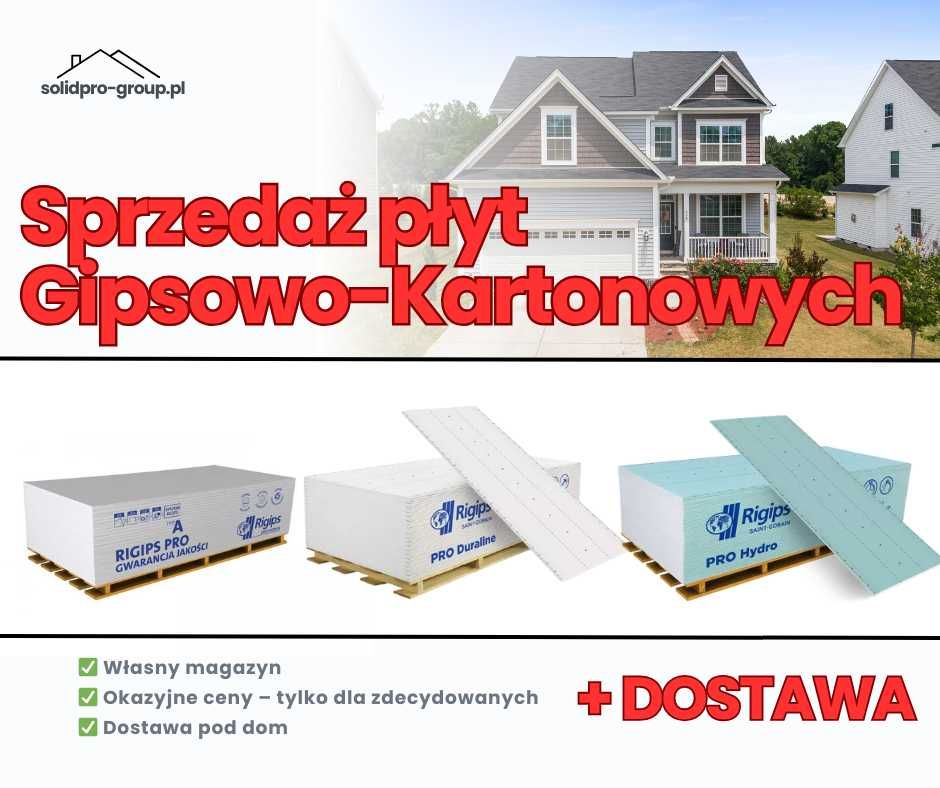 Płyta gipsowo-kartonowa GKB (SZARA) | DURALINE | GKBI (ZIELONA)
