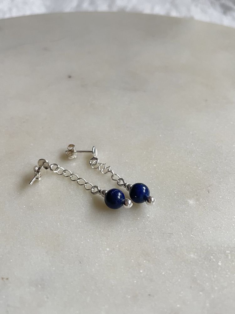 Kolczyki sztyft lapis lazuli