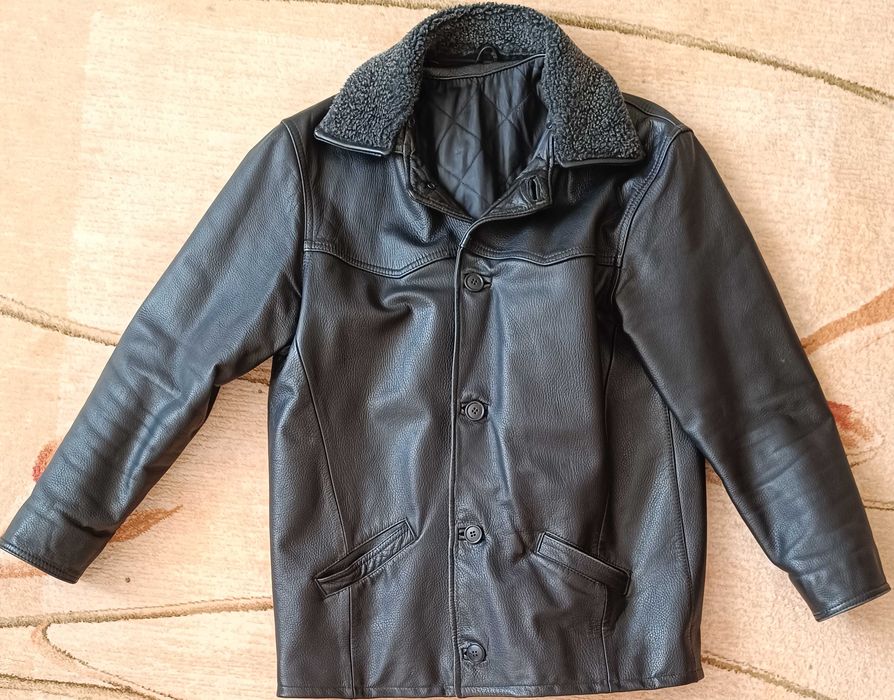 Kurtka zimowa skórzana, męska [XL]