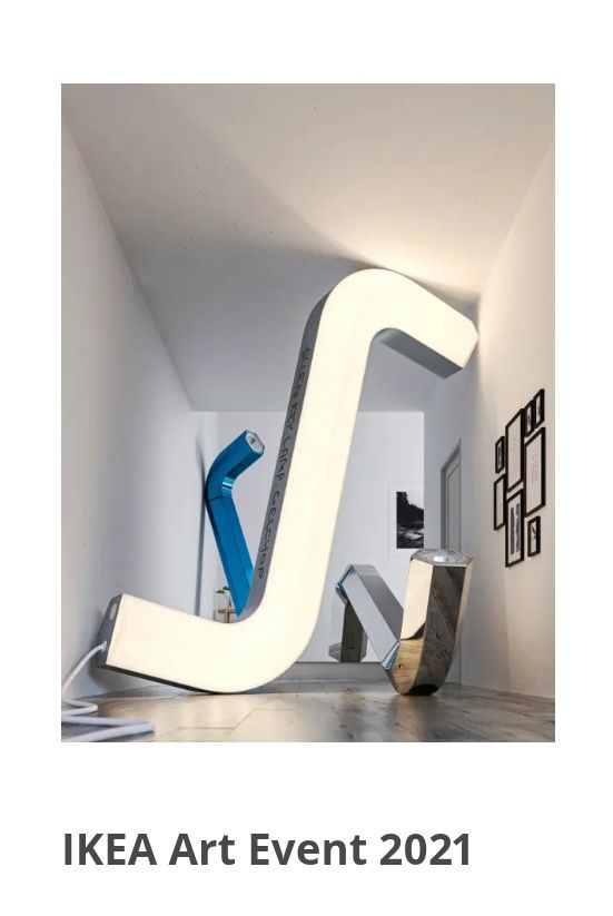 Lampa Ikea LED srebrna futurystyczna