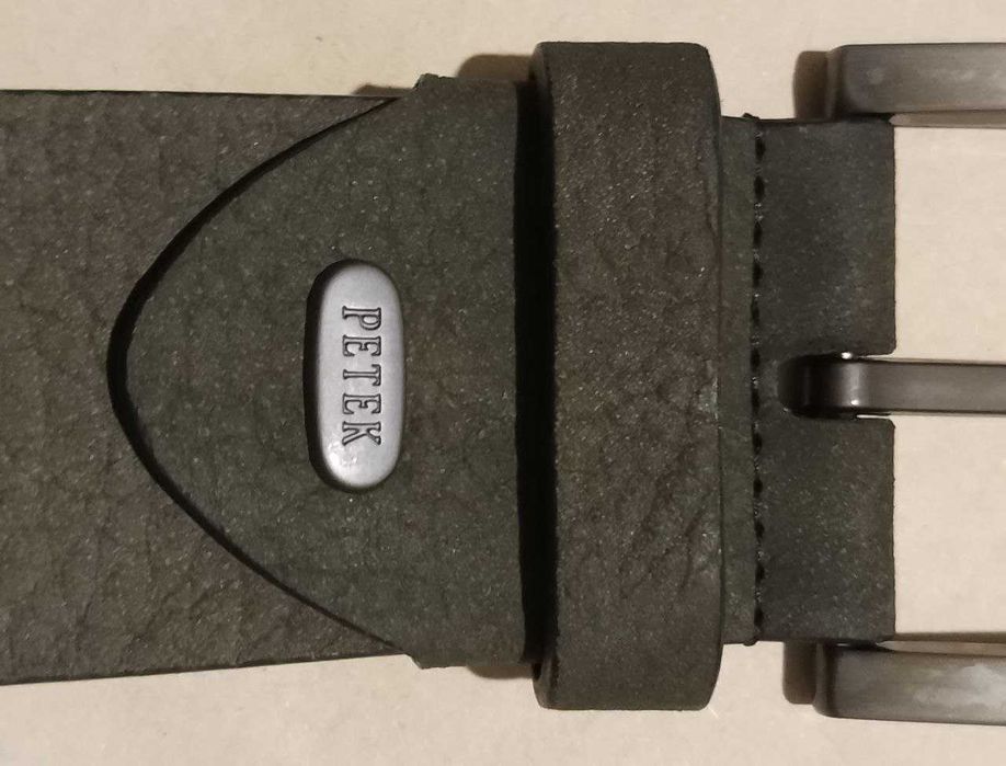 Мужской кожаный ремень "Petek". Оригинал. Цвет - зелёная олива. Новый.