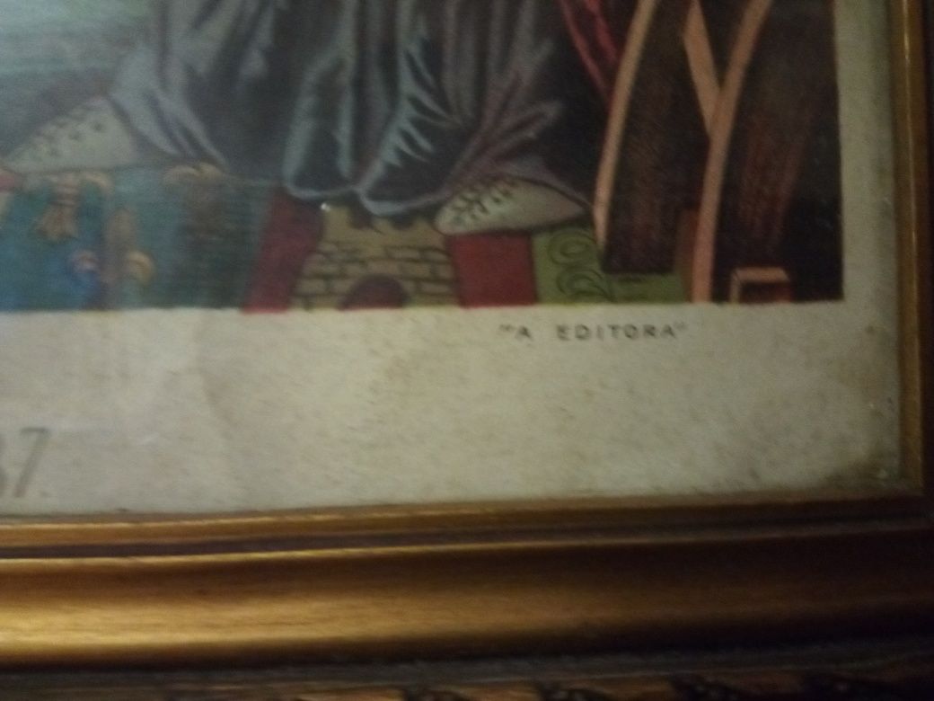 Antiga litografia Christovam Colombo no Conselho de Salamanca 1487
