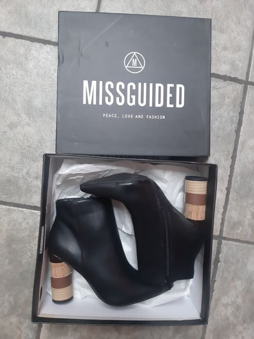 Botki Missguided,rozm.38, nowe z metką i pudełkiem, oryginalny obcas