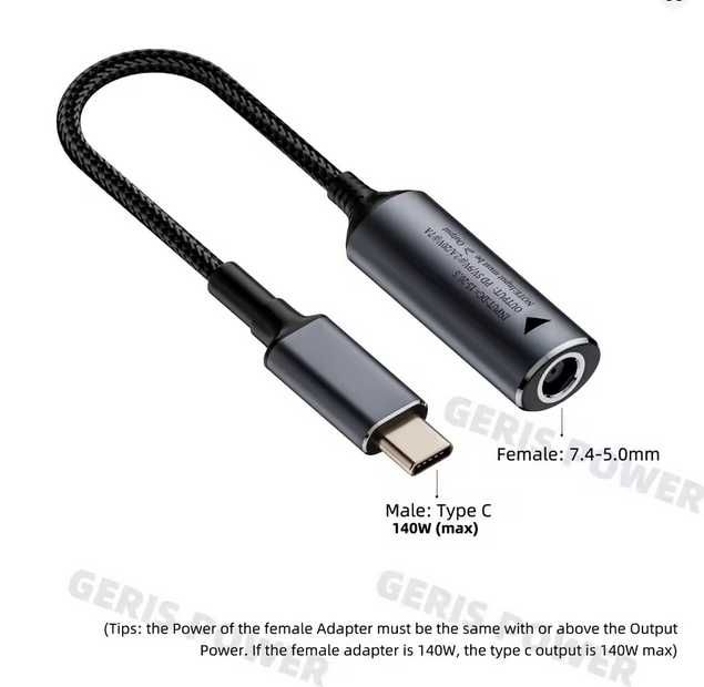 Conversor Dell/HP para USB-C PD 140W