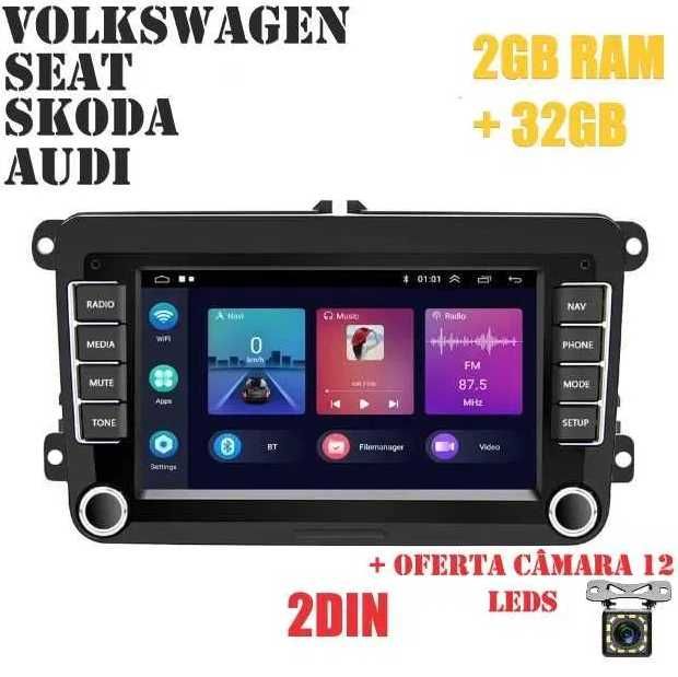 NOVO Rádio 2din 2+32GB Android 11 VW, Skoda, Audi, Seat PORTES GRÁTIS