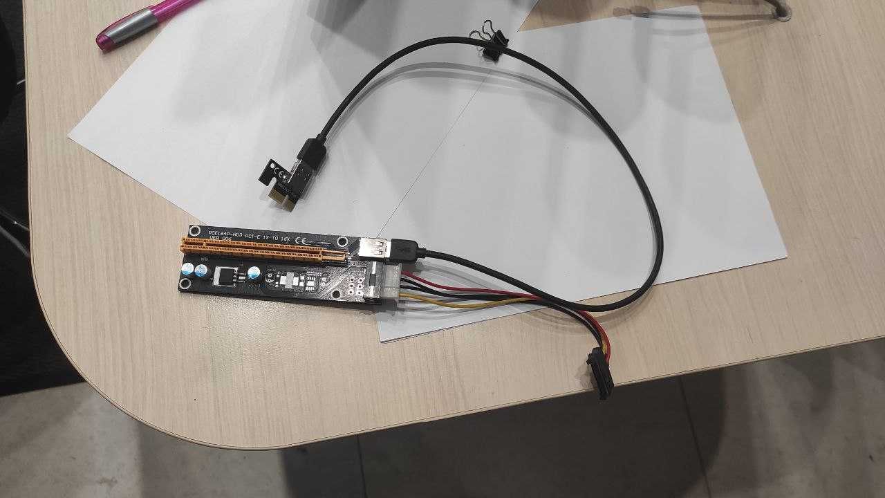 райзера Райзер молекс 006 60см USB PCI-E 1x to 16x molex