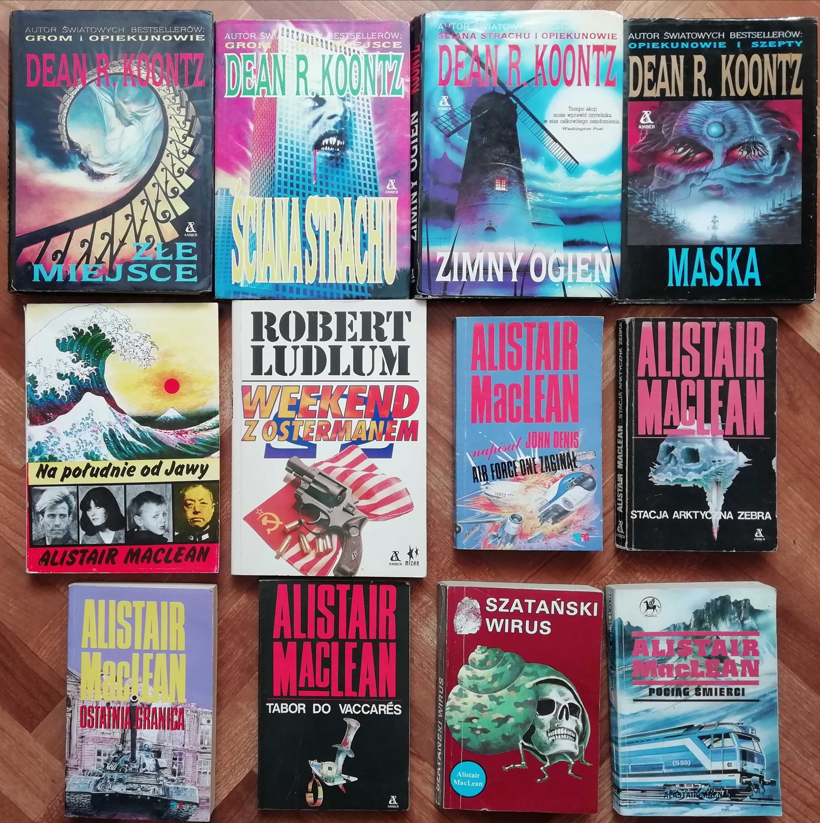 33x KSIĄŻKI SENSACYJNE Alistair MacLean, Dean R. Koontz, Robert Ludlum