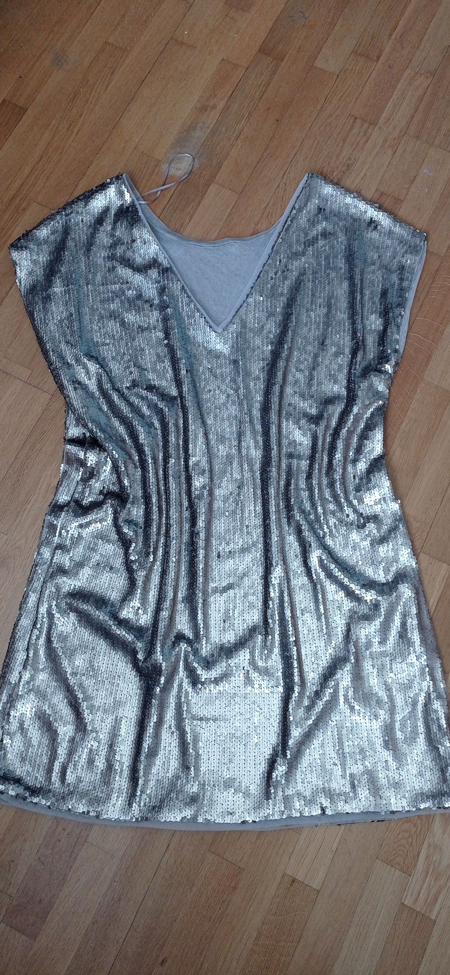 Sukienka cekinowa srebrna Lindex L/XL
