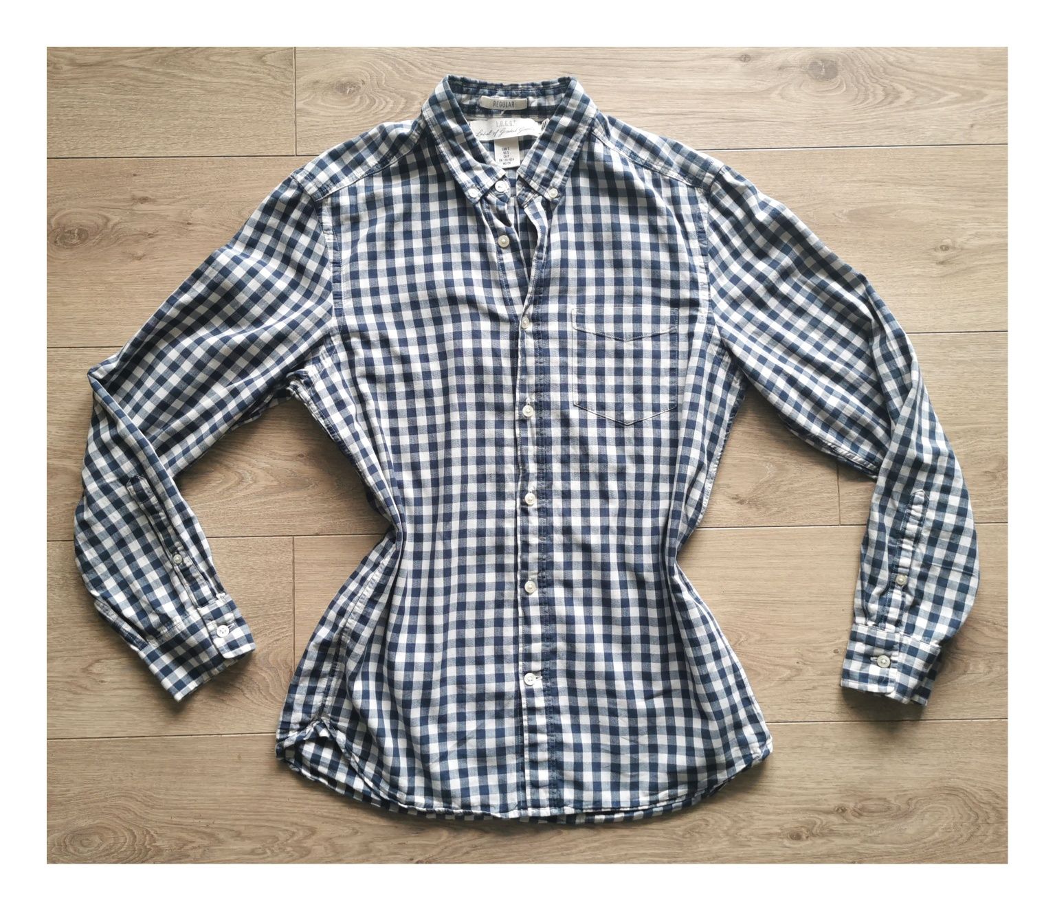 Koszula w kratkę H&M (S/36) #męska #unisex #granatowa