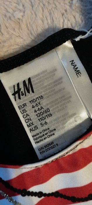 Sprzedam strój piratki H&M 110/116 - 4-6 lat