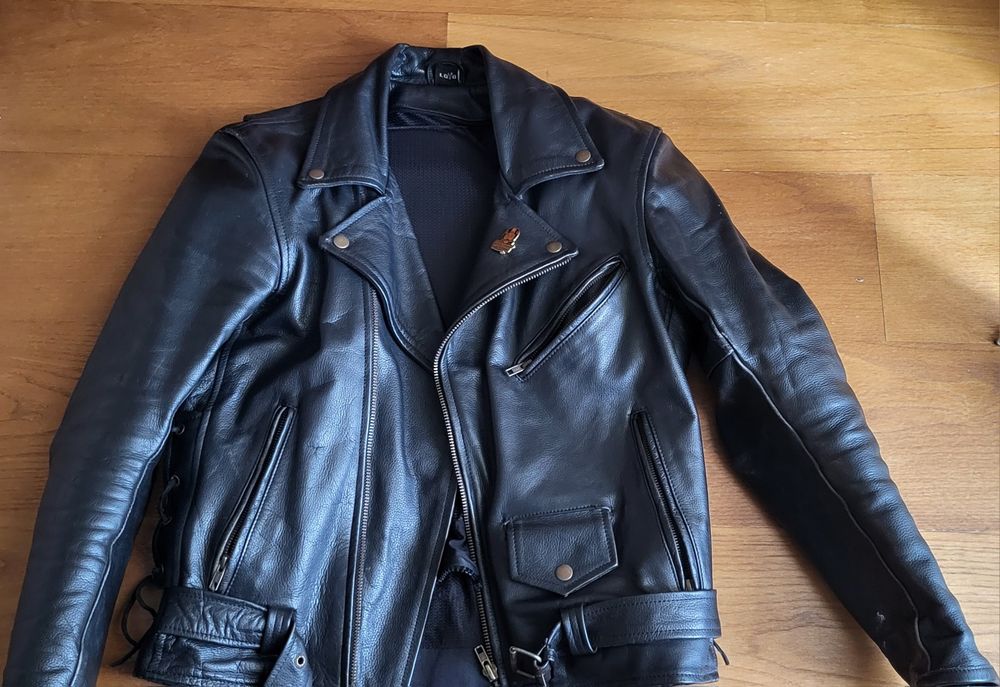 Blusão motard pele