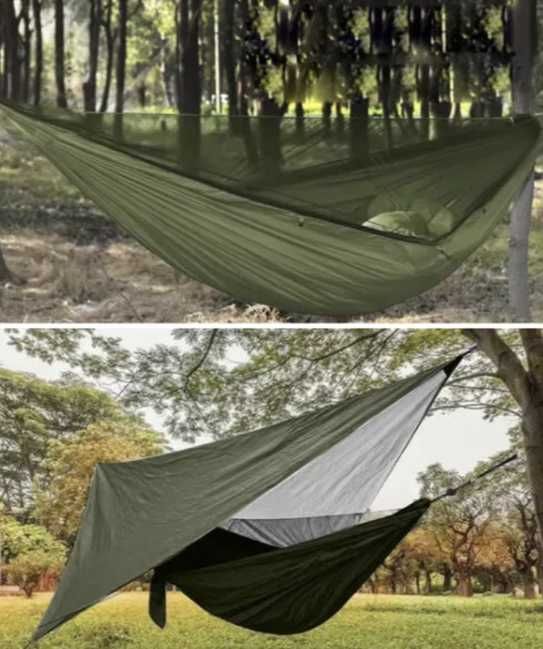Туристичний гамак з москітною сіткою та тентом, Хакі 270×150см