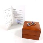 złote kolczyki z diamentami 0,04ct 333 certyfikat w3,84g lira angielsk