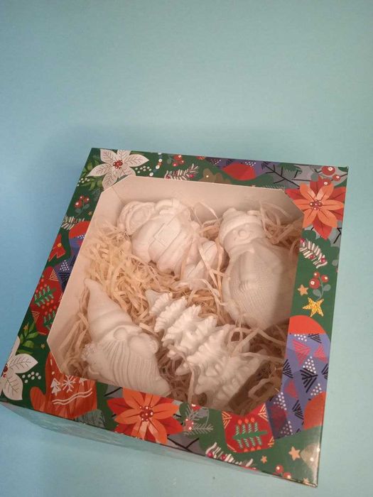 Новорічні іграшки-розмальовки на Ялинку! Гіпсові фігурки. Набір